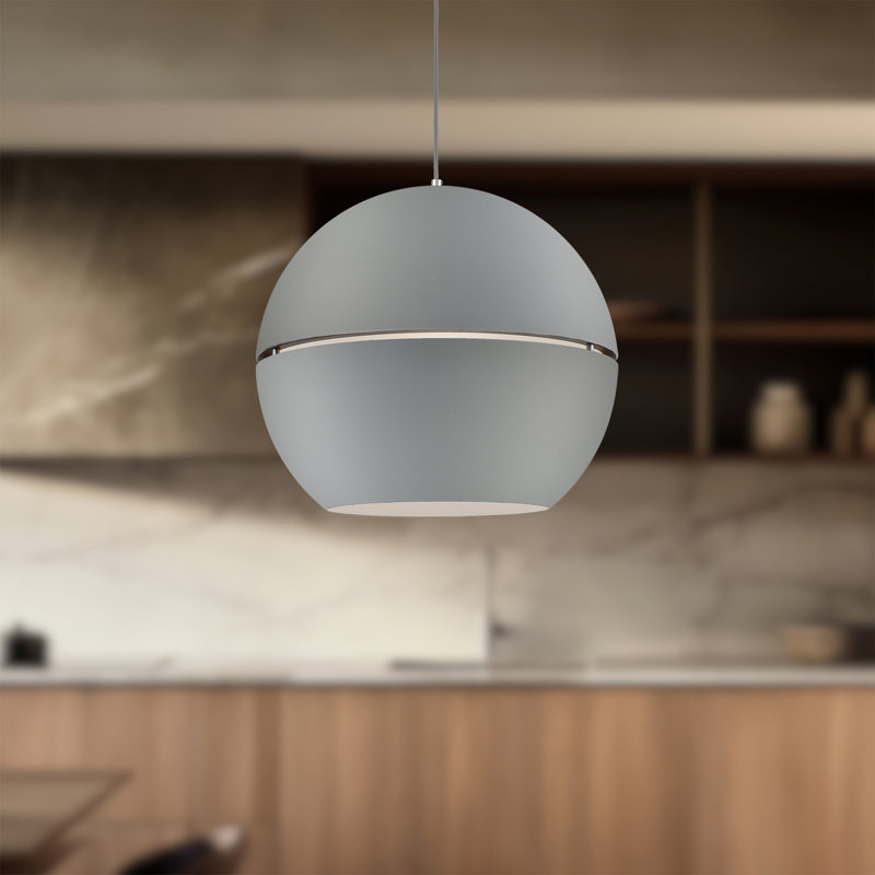 1 - Light Pendant, Gray, 21.5" H x 24" W x 24" D