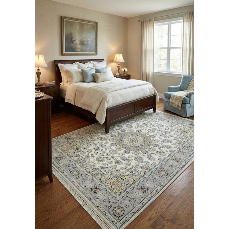 Tapis crème crème Indo-Nain