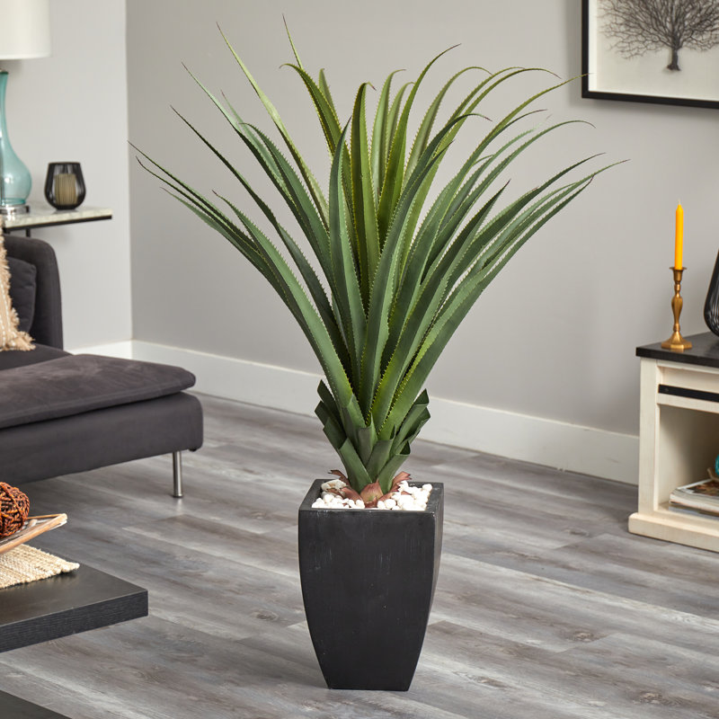 54'' Faux Agave Plant in Stone Planter