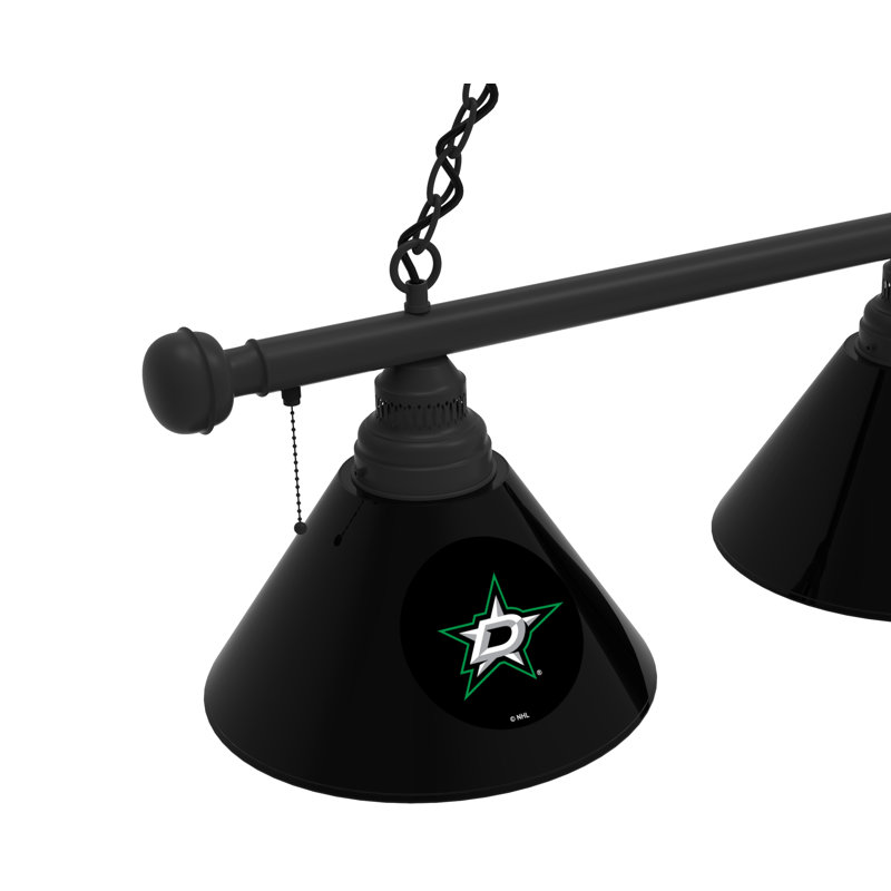 3 - Light Pool Table Lights Pendant, Black, Dallas Stars