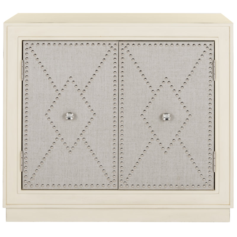 Studded Accent Cabinet, Antique Beige