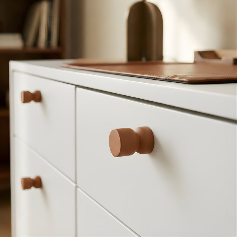 ROUS Harwdare Mid-Century Modern Hourglass Knob, Copper (Brown)