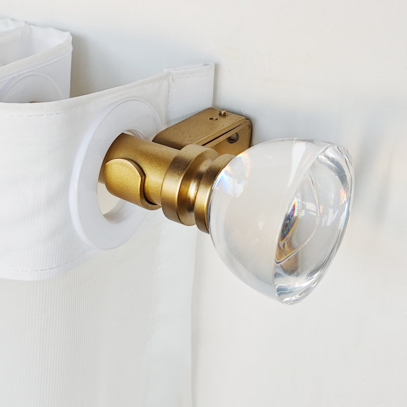 Julbe Adjustable Single Curtain Rod Set, 72" - 144"