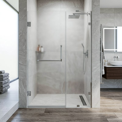 Porte de douche à charnière sans cadre l 60 po x H 79 po