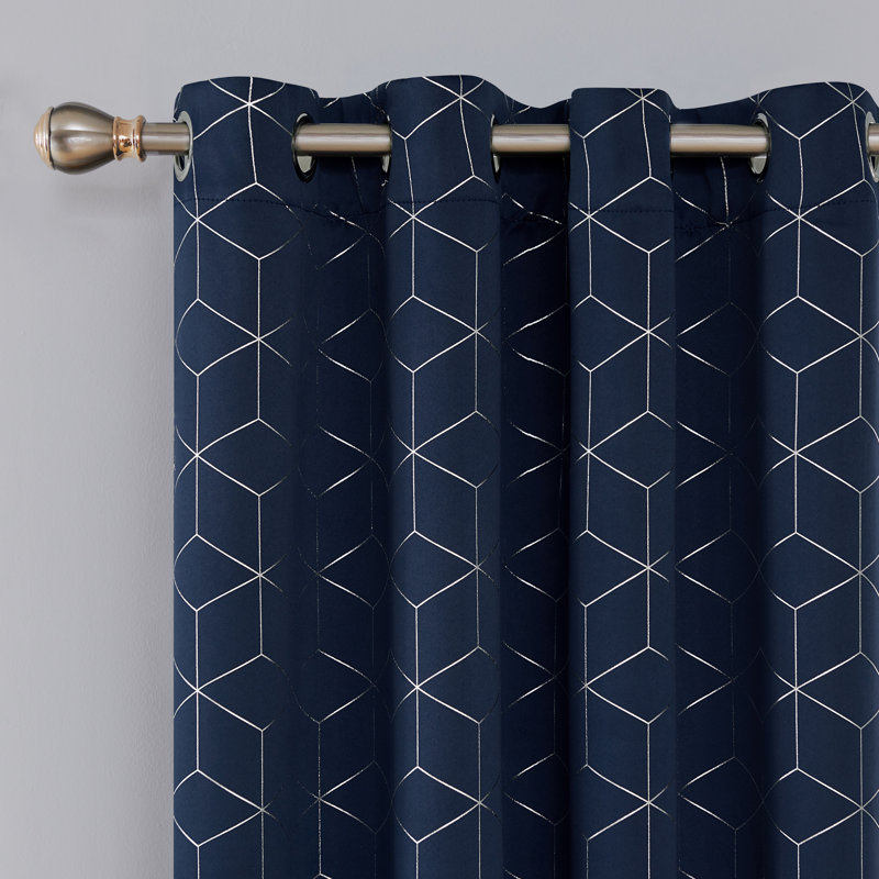 Deconovo Silver Diamond Pattern Curtain Pair, 52" W x 72" L, Mellow Yellow