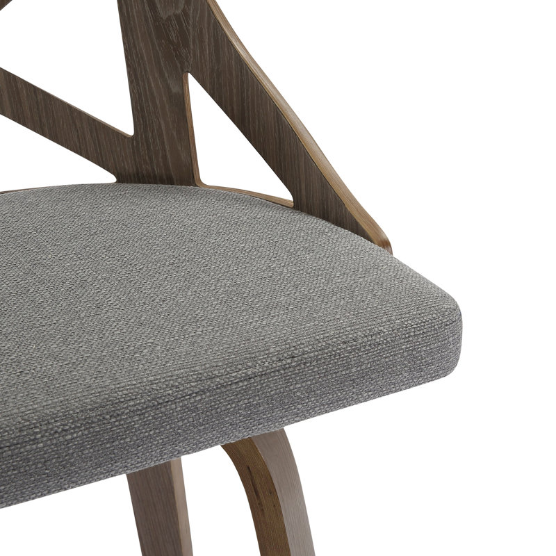 Tabouret de comptoir à hauteur fixe en bois gris clair et tissu gris - ensemble de 2