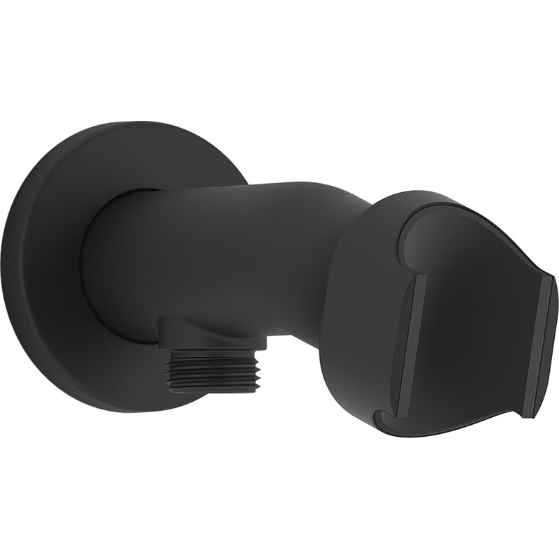 Statement Ves Wall-Mount Handshower Holder and Supply Elbow, Matte Black