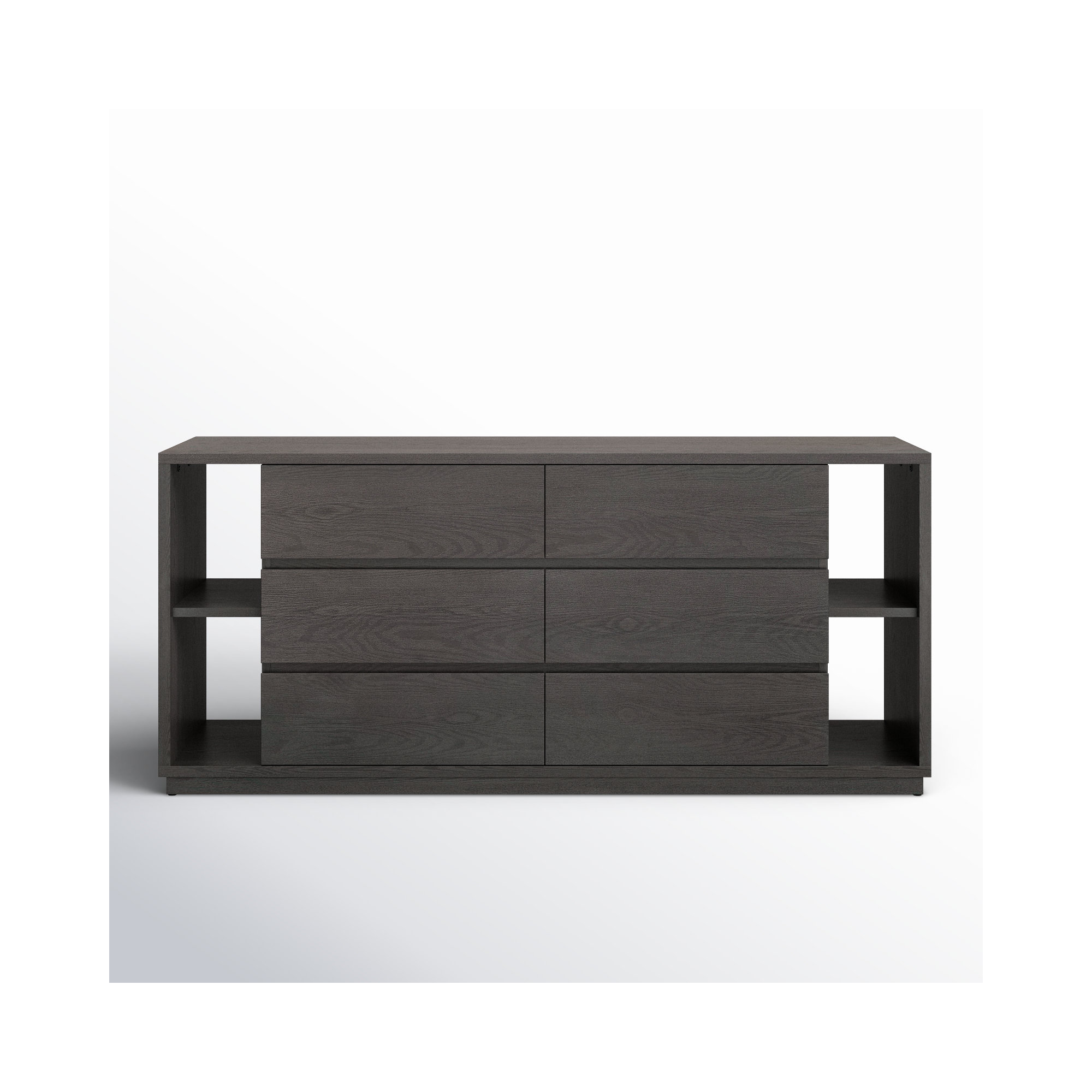 Amalie 6 Drawer 63'' W Double Dresser, Gray