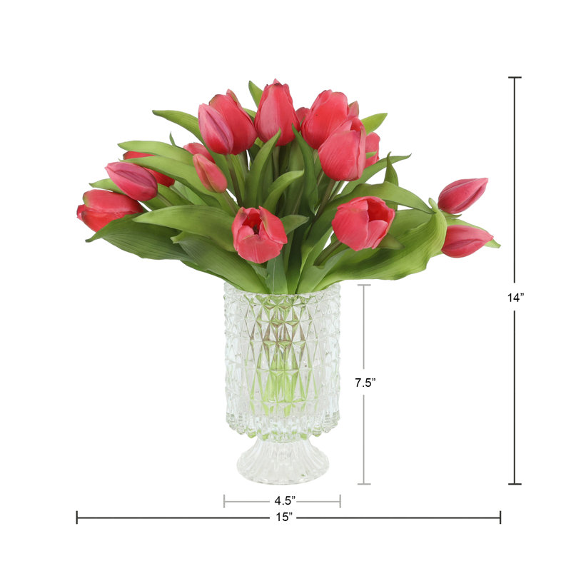 Tulips Arranged in Glass Vase
