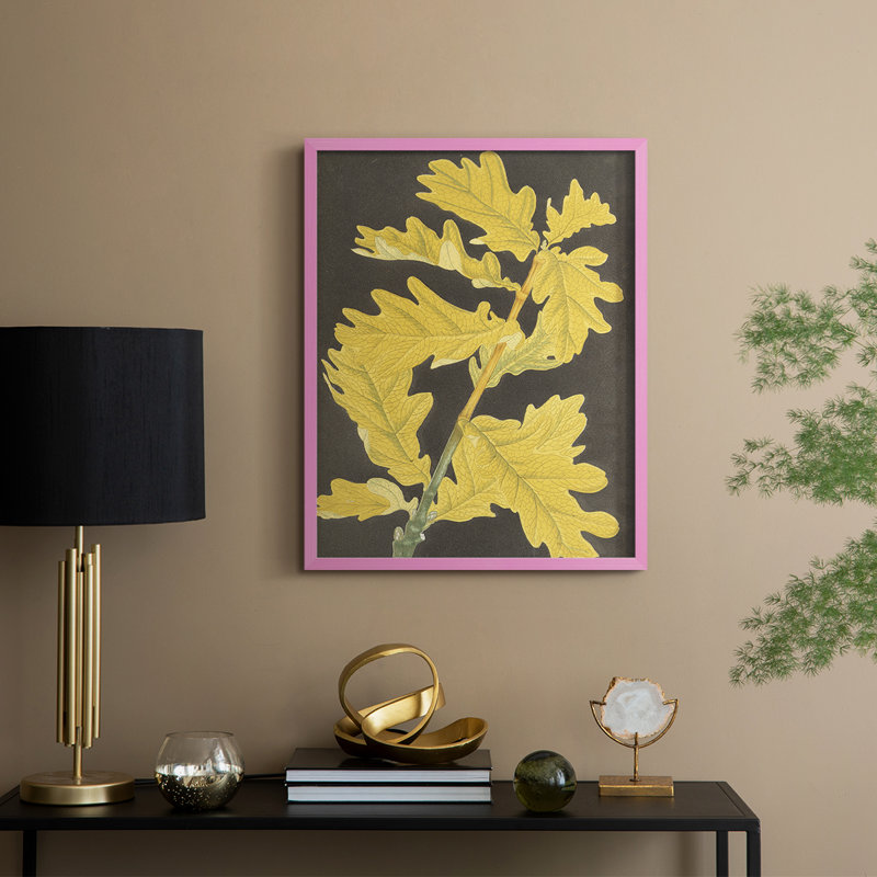 Impression florale vintage avec encadrement CCXLVI - bois massif, 30" H x 24" W, Rose