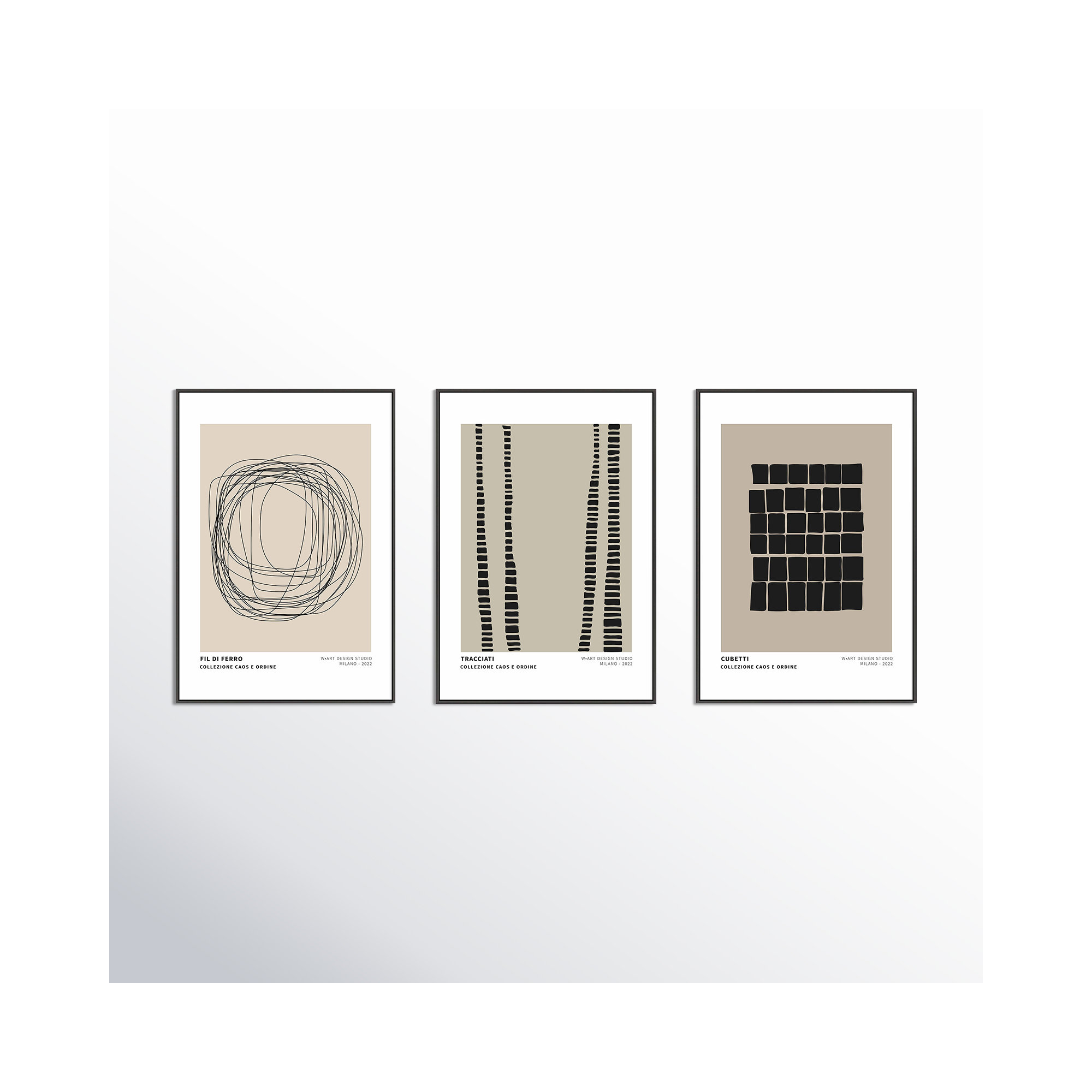 Caos E Ordine 2, 20" H x 42" W x 1.25" D, Black Framed Canvas