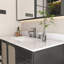 Comptoir de meuble-lavabo en marbre 43 po, comptoir blanc avec 3 trous de robinet pré-percés, comptoir de salle de bain avec lavabo central rectangulaire encastré et dosseret de 4 po de hauteur, meuble-lavabo Bianco Carrara Venato