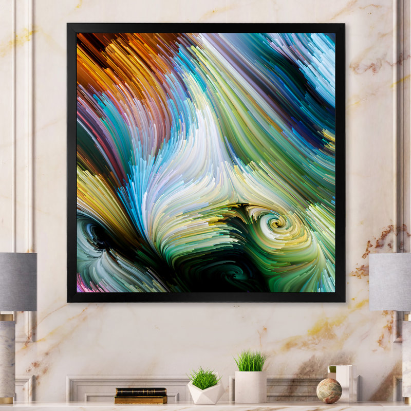 Elegance Of Liquide Art - reproduction d'art sur toile, H 16 po x l 16 po x P 1 po, Cadre photo noir