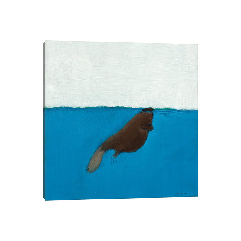 Beaver 1 Piece Wrapped Canvas Painting, 45.72 cm H x 45.72 cm W x 3.175 cm D