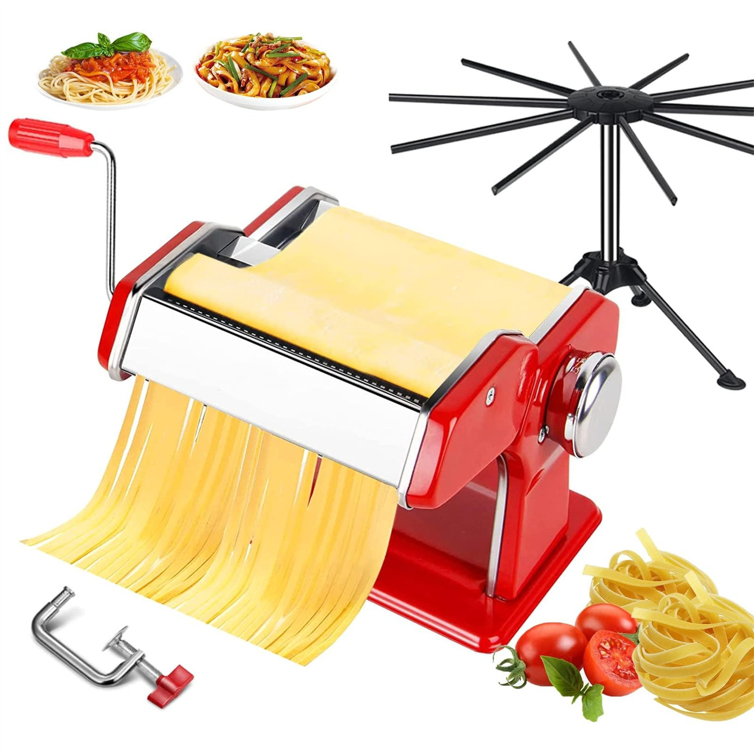 VEVOR Manual Pasta Maker Machine Set Stainless Steel Fresh Noodle Rollers  Cutter