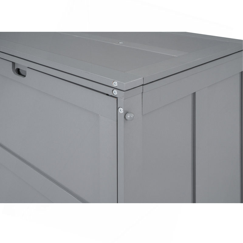 Grand lit escamotable avec bureau rotatif, Grey