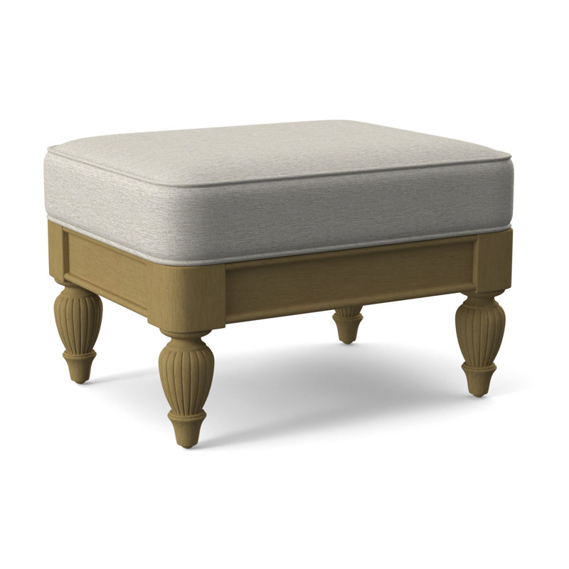 Grand View Ottoman, White Performance Fabric; 0851-94, Antique Black Finish
