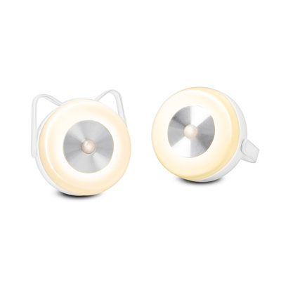 3000K Warm White Motion Light Sensor LED 2-Light Night Light, Cute Cat Appearance USB Rechargeable