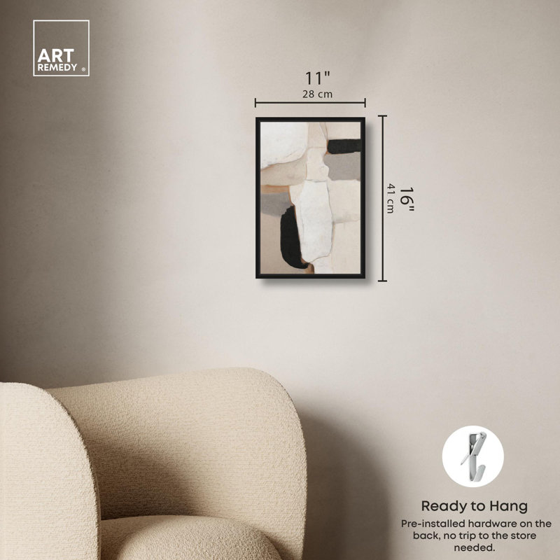 Ancienne impression sur toile, "Modern Wall III" par Art Remedy, H 10 po x l 15 po, Structure noire