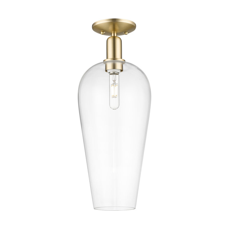 Chelsea 1 Light Semi-Flush Mount, Clear Deco Swirl, Polished Chrome