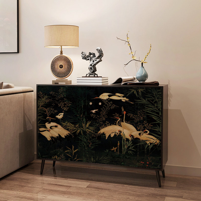 Double-Door Entryway Accent Cabinet Sideboard, Black