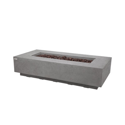 Savanah 72" W x 17" H Travertine Outdoor Fire Pit Table