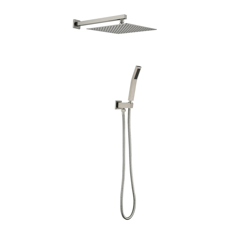Pomme de douche carrée 10 pouces avec pomme de douche à main (sans valve de contrôle)