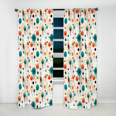 Atomic Age Modern Fusion - Mid-Century Velvet Curtain - Room Darkening - 1 Panel