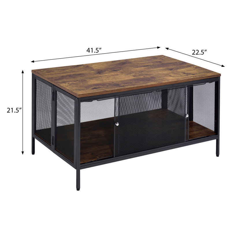 Table basse avec 4 portes coulissantes