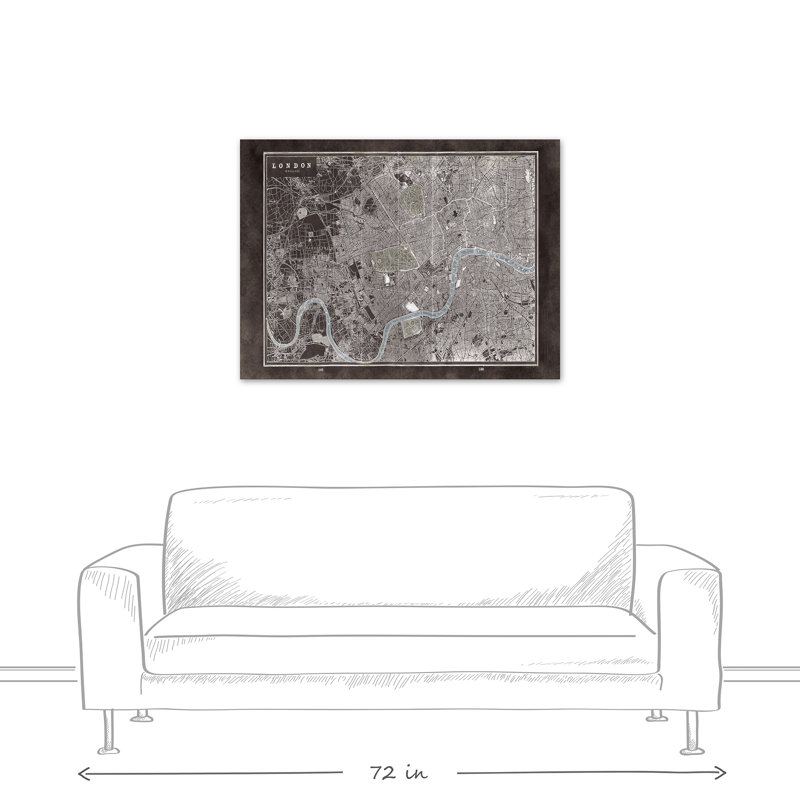 « london city map », reproduction d’impression sur toile tendue