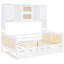 Lit de jour moderne avec lit gigogne simple et tablette d'armoire, blanc charmant et peu encombrant-1635614074