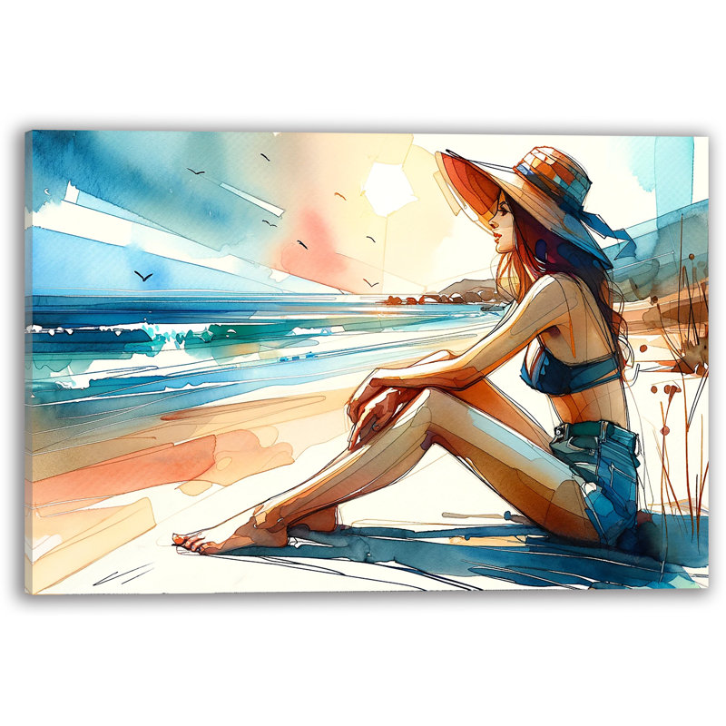 Art sur toile, aquarelle, H 24 po x l 42 po