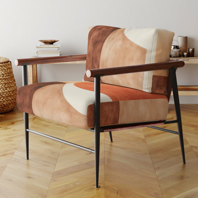 Chaise d'appoint abstraite moderne - Moderne géométrie Flow II - Fauteuil Terracotta Balance II