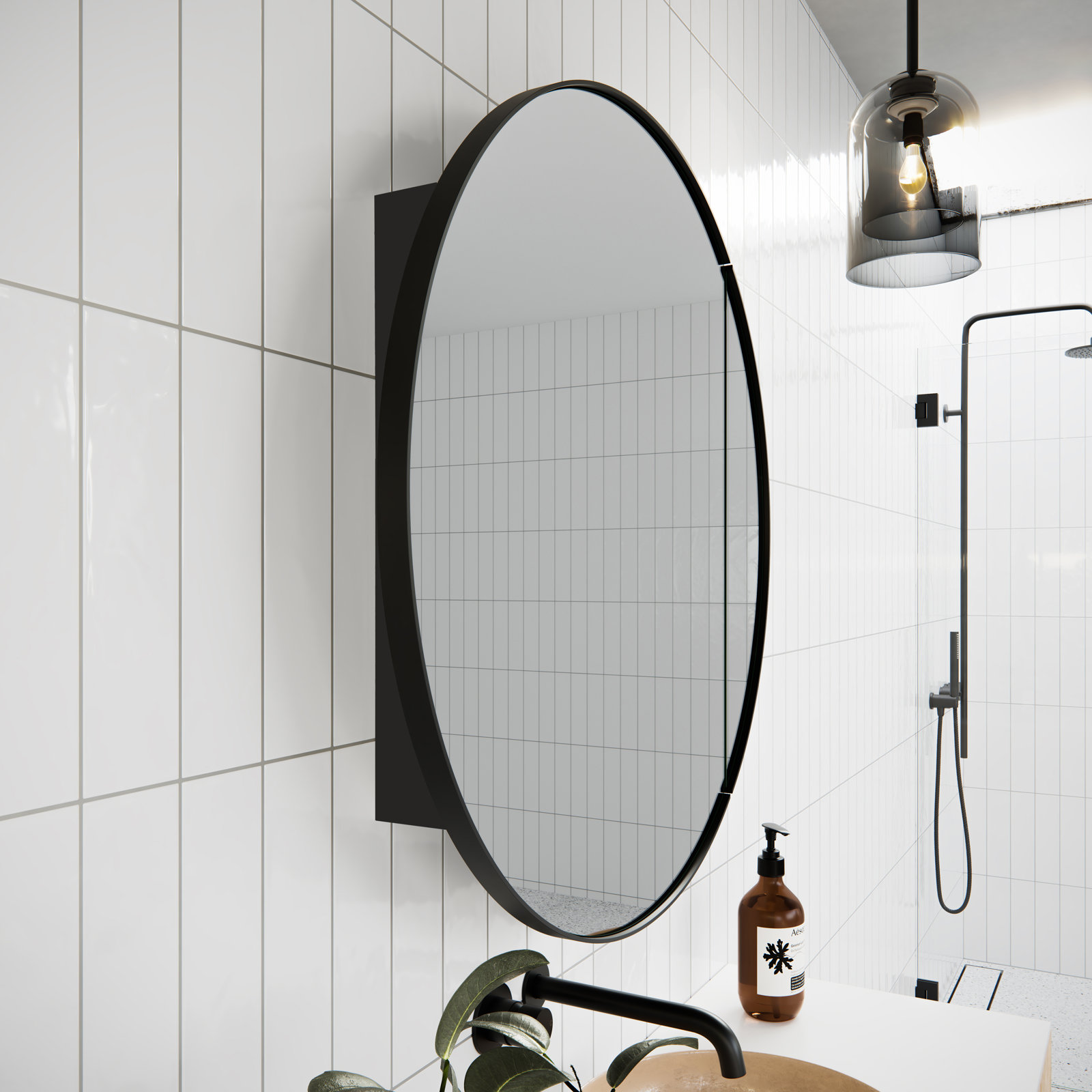 Juno Recessed Medicine Cabinet, Black