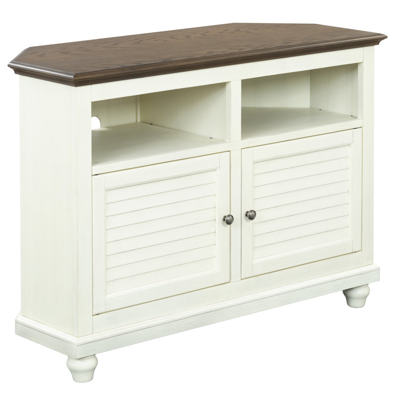 Meuble télé de coin 44 po Willoe, H 32,5 po x L 44 po x l 18 po, Blanc