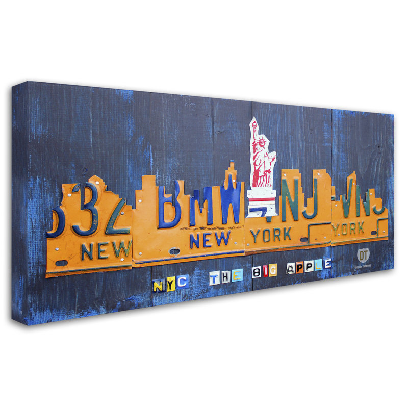 "new york city horizon" , impression sur toile tendue, H 16 po x l 32 po x P 2 po