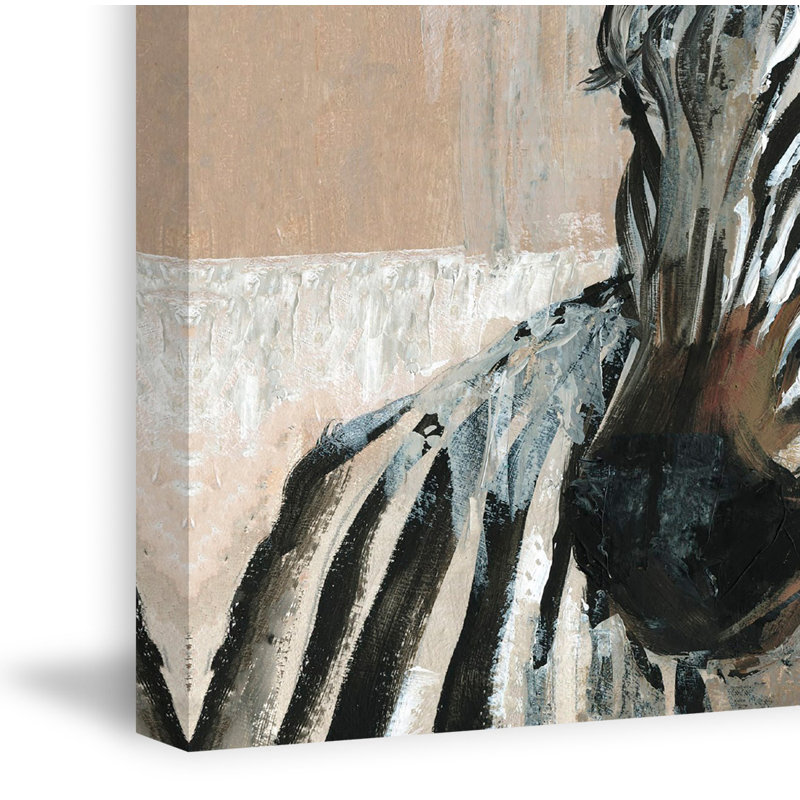 Bonjour Zebra Wrapped Canvas Painting, 38cm H x 25cm W x 3.81cm D