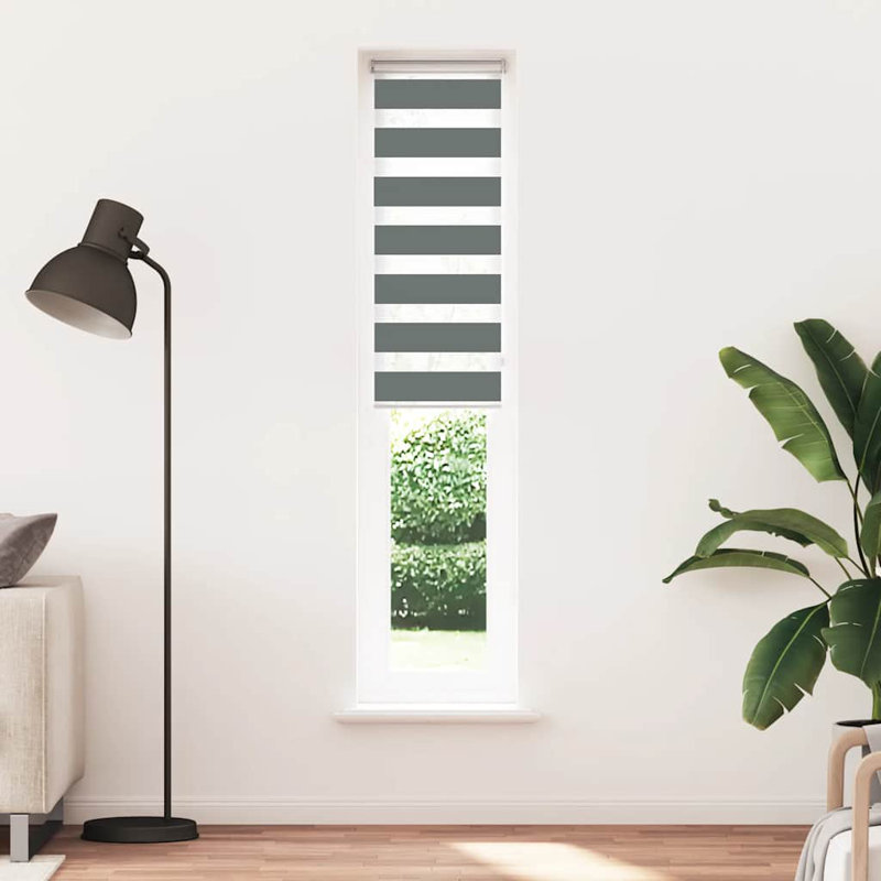 George Oliver Zebra Blind Polyester, Dark Grey, 50cmW x 200cmL