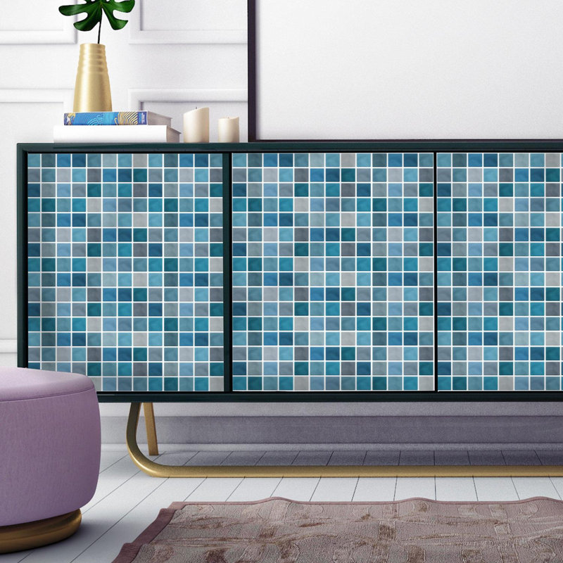35.56cm W x 72.39cm L Aluminum Peel and Stick Mosaic Tile