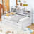 Sharney 3 Drawers Wood Bed with Trundle and Built-in Bookcase