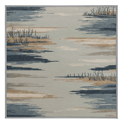 Washable Winter Shore Coastal Area Rug