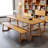 Brown Rectangular Solid Wood Dining Table-1804949263