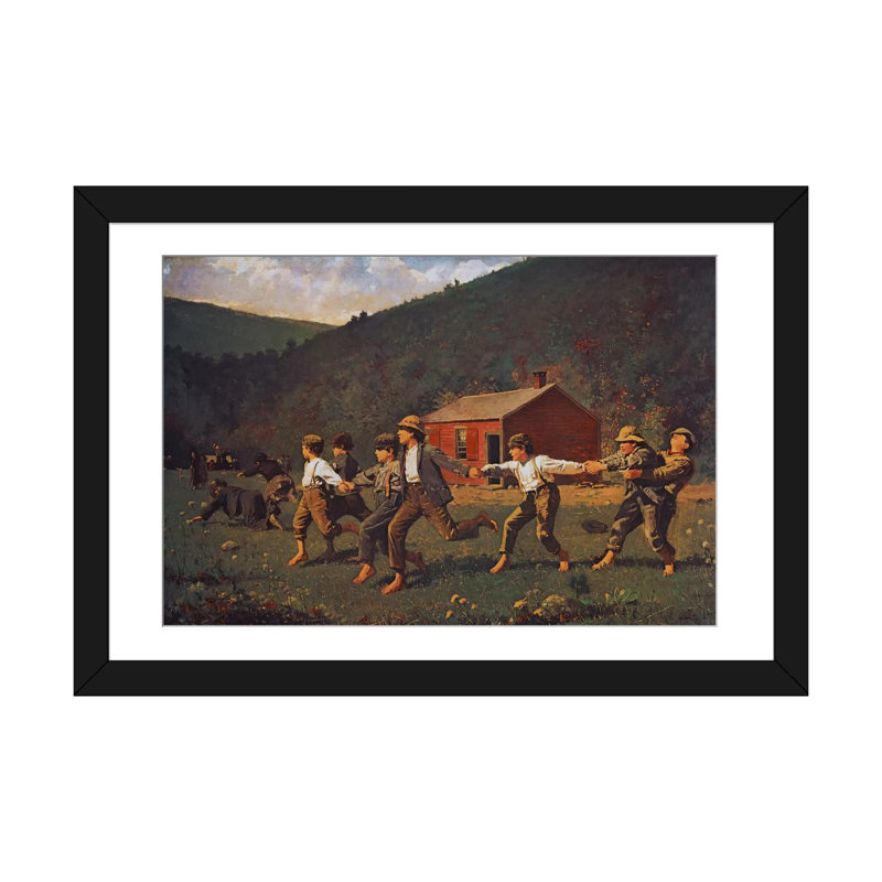 « snap the fouet » par winslow homer, reproduction d’art sur toile, H 16 po x l 24 po x P 1 po, Papier d'art encadré noir