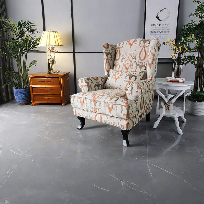 Fauteuil inclinable brodé en tissu tricoté avec éponge.