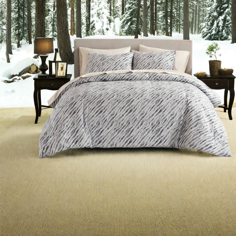 De literie pour très grand lit, microfibre grise, ensemble d'édredon moderne pour la maison