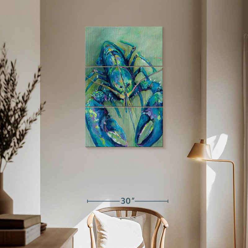 Brampt Aqua Blue Lobster, 57" H x 36" W