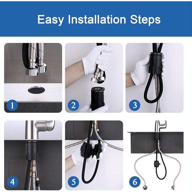 Stainless Steel Pull-Out Kitchen Sink Faucet with 4 Spray Settings (Brushed Nickel)