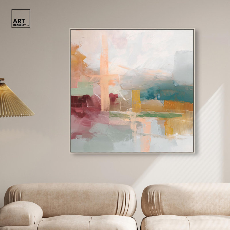 «Harbor Hues II», impression sur toile coucher de soleil par Art Remedy, cadre argenté, 40 x 40, H 41 po x l 41 po