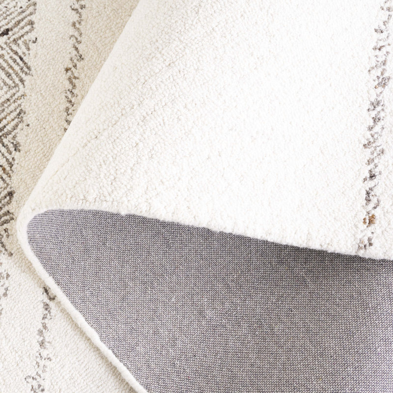 Sisilia Hand Tufted Wool Pile Striped Rug, Rectangle 5' x 8'