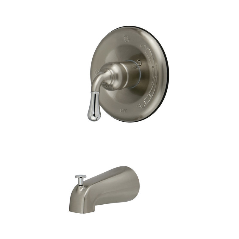 Single Handle Wall Mounted Tub Spout, Brushed Nickel/Chrome